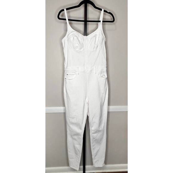 Guess Vanna Sleeveless Skinny Leg Denim Jumpsuit White Womens Size M x 29 NWT - Picture 5 of 15